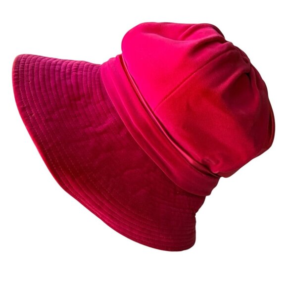 Vintage 1960s Dana Original Pink Velvet Satin Wide Brim Women’s Hat with Bow - Picture 3 of 10